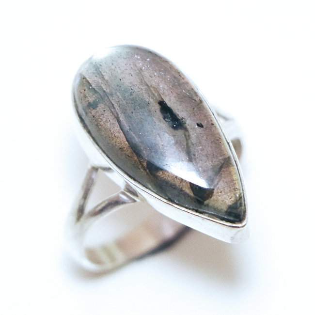 Bague argent 925 goutte et Labradorite - Inde 257