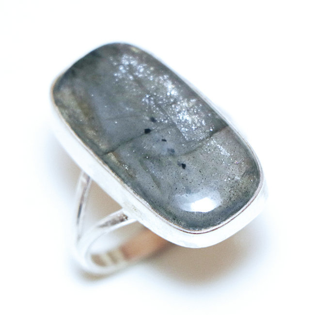 Bague argent 925 rectangle et Labradorite - Inde 266