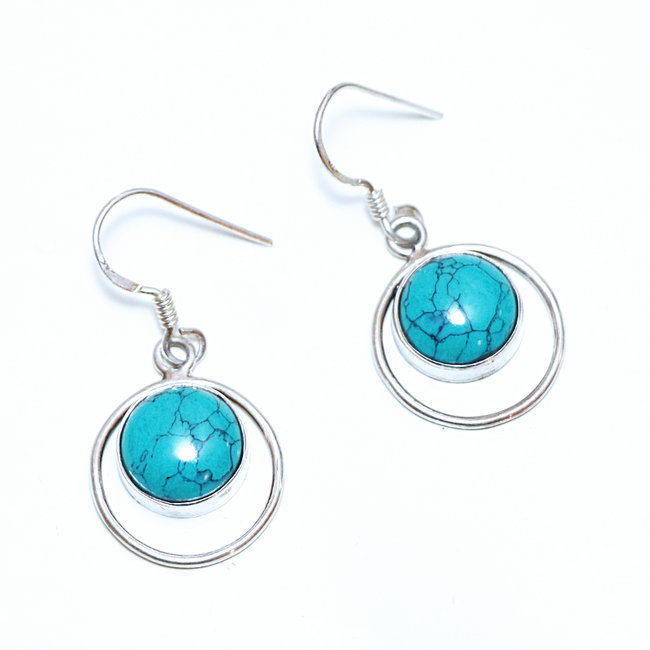 Boucles d'oreilles argent massif 925 rondes ajourées et corindon Emeraude - Inde 074Boucles d'oreilles argent massif 925 rondes ajourées et corindon Emeraude - Inde 074