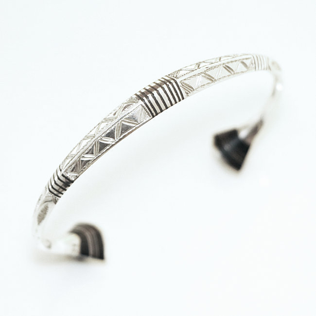 Bijoux ethniques touareg bracelet en argent 925 homme femme jonc ouvert